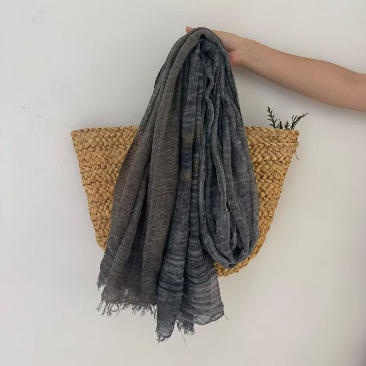 Ladies | Navy - Navy & Beige Stripe Scarf