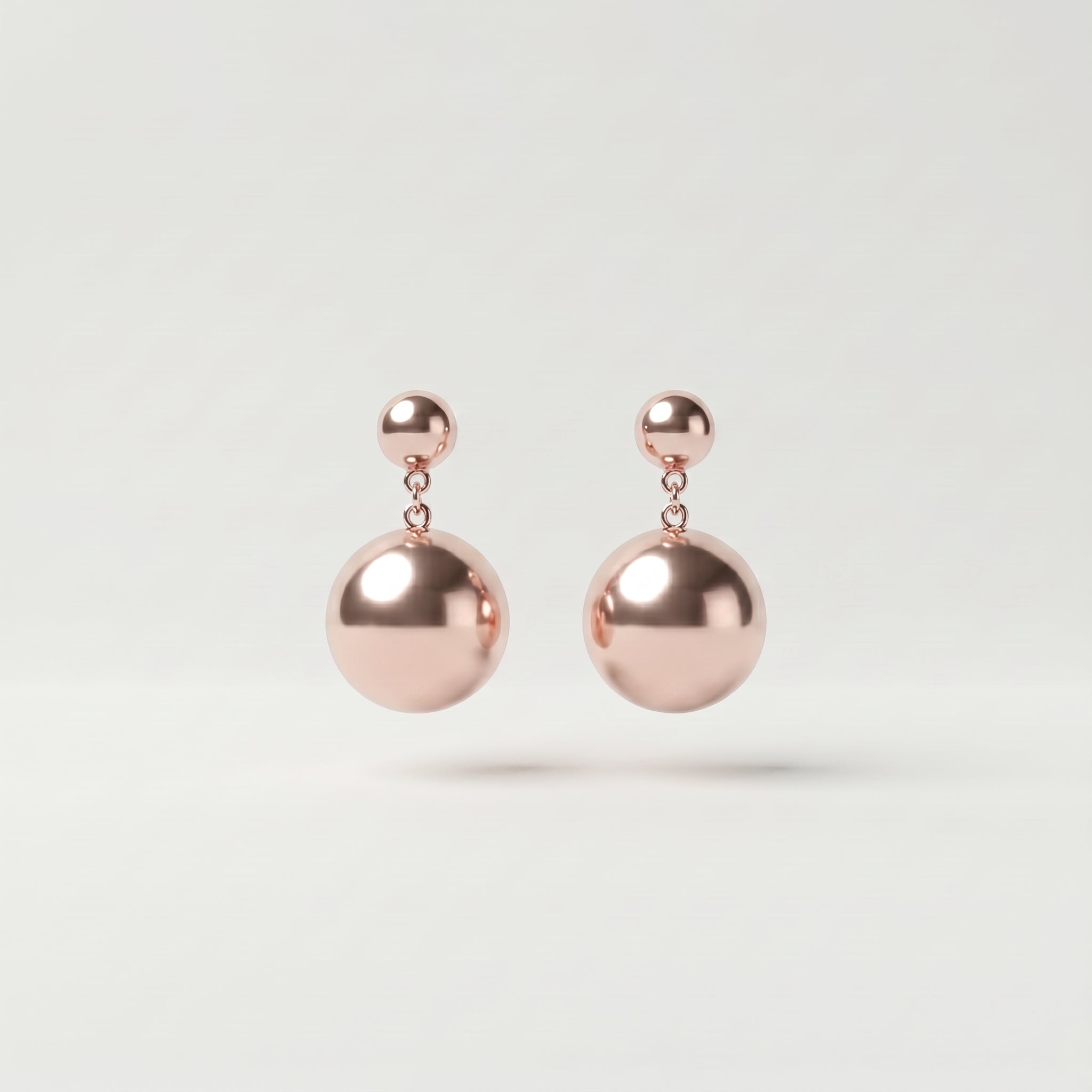 Rose Gold Drop Ball Earring