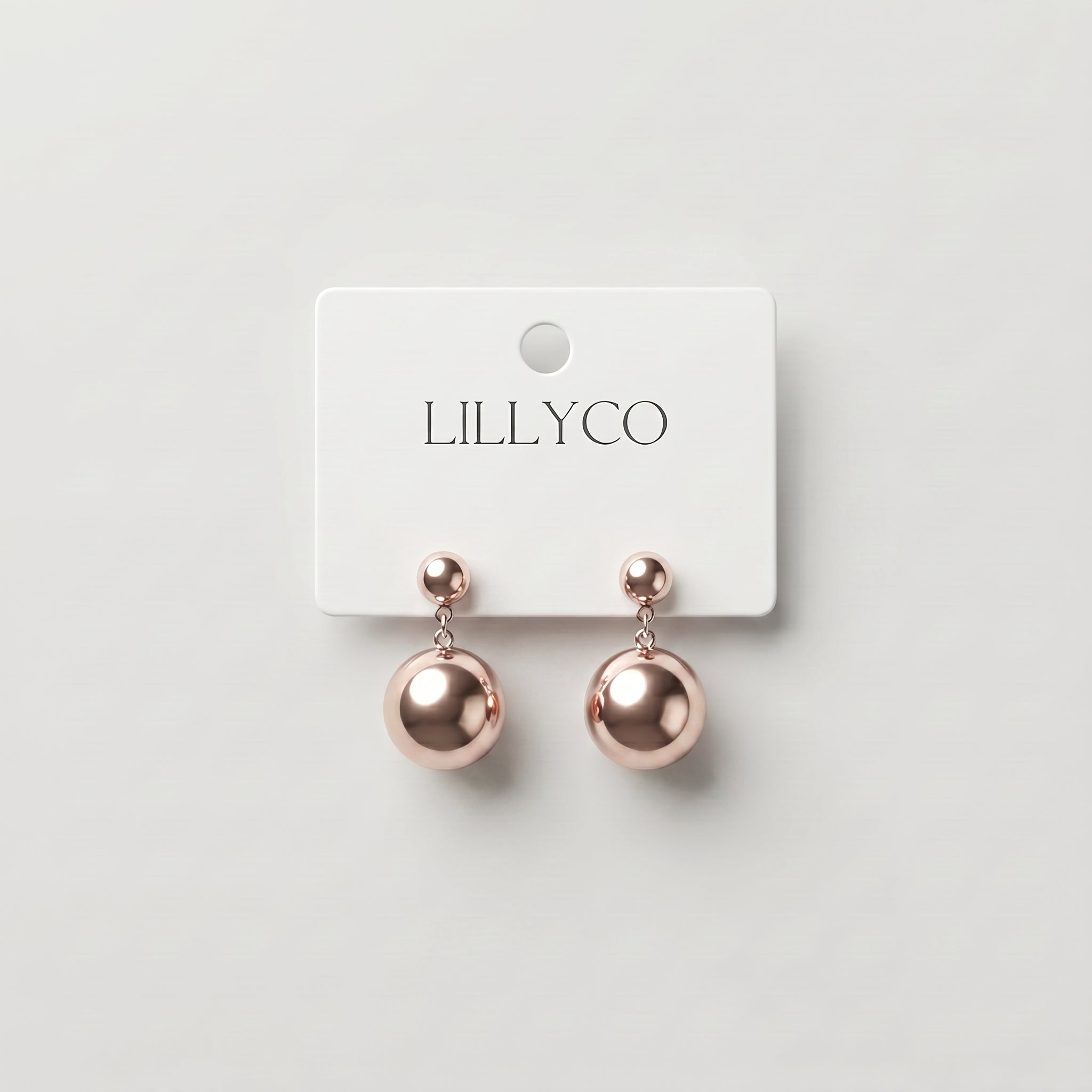 Rose Gold Drop Ball Earring