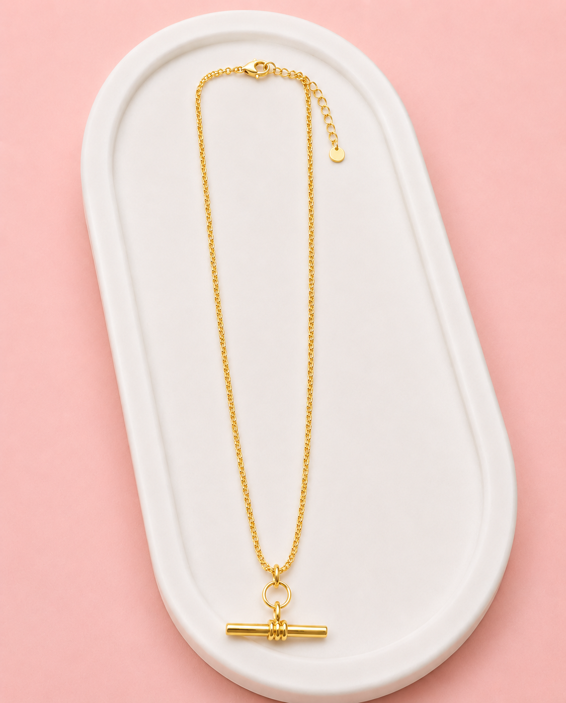 SHORT | Yellow Gold Fob Necklace
