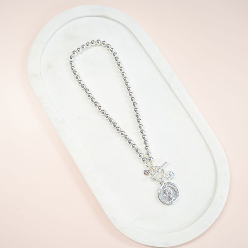 Limited Edition | SHORT | Silver Beads & Coin Necklace