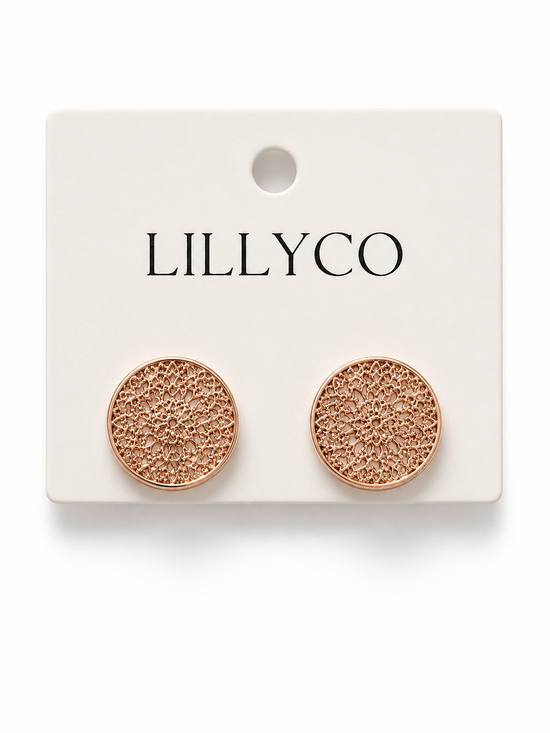 Fine | Rose Gold Lace Disc Earring