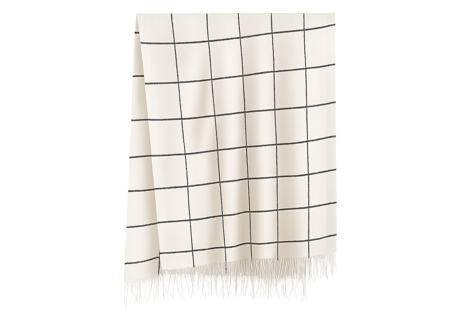 Ladies Winter | White & Black Check Scarf