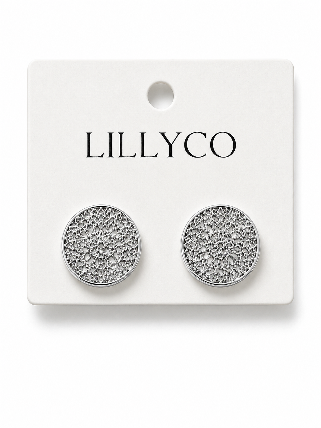 Fine | Silver Lace Disc Earring
