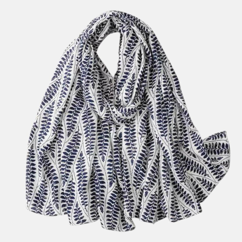 Ladies | Blue & White Pattern Scarf