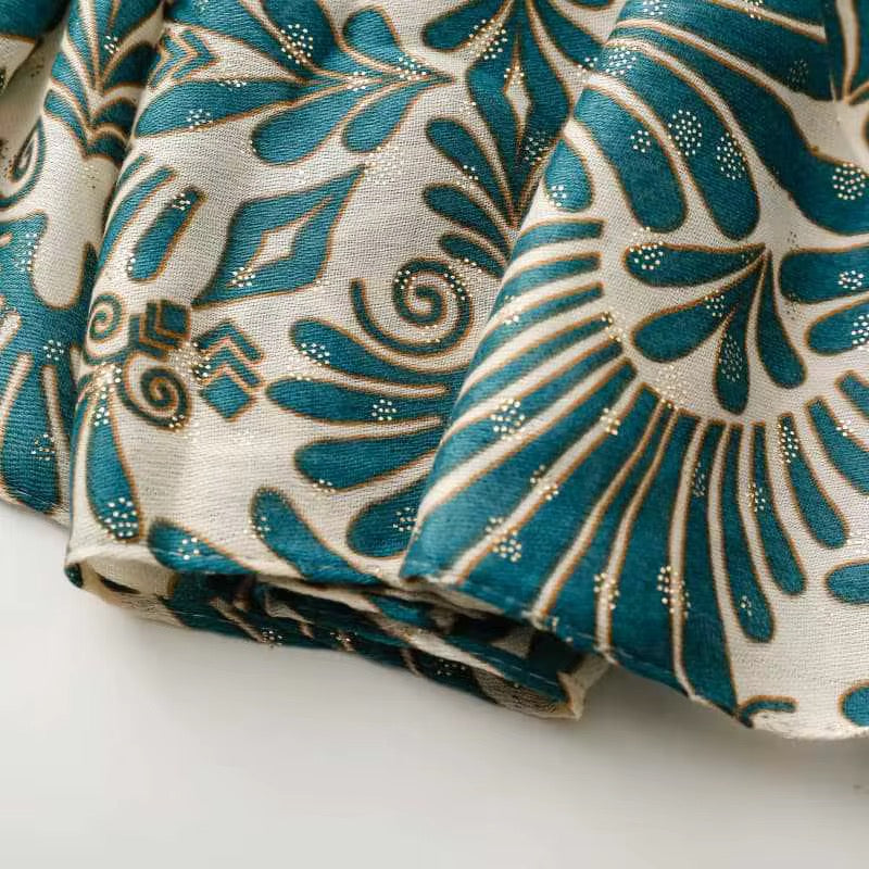 Ladies | Teal Pattern Scarf