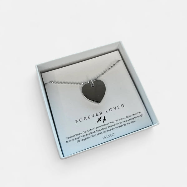 Forever Loved #3 Boxed Single Heart Necklace | Silver