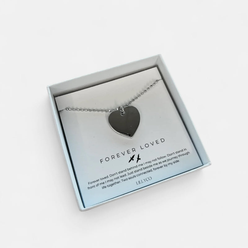Forever Loved #3 Boxed Single Heart Necklace | Silver