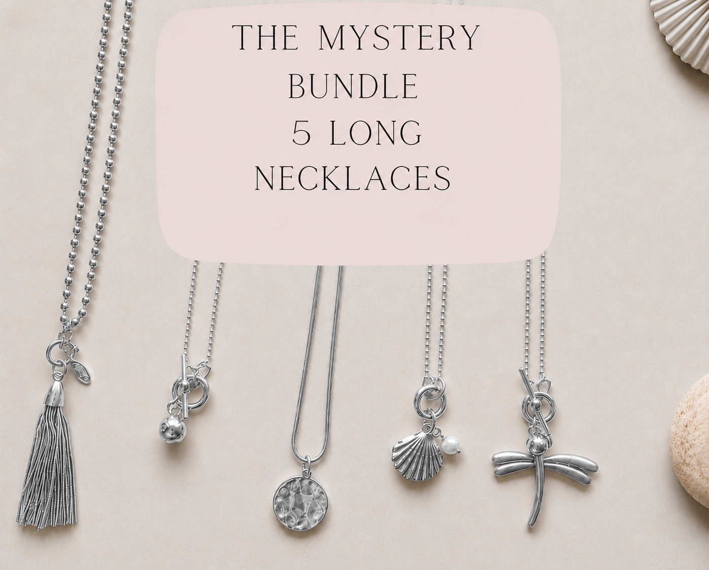 Mystery Pack | x5 LONG NECKLACES | SILVER