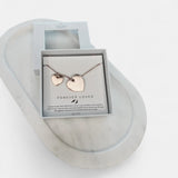 Forever Loved #2 Boxed 2 Heart Link Necklace | Rose Gold