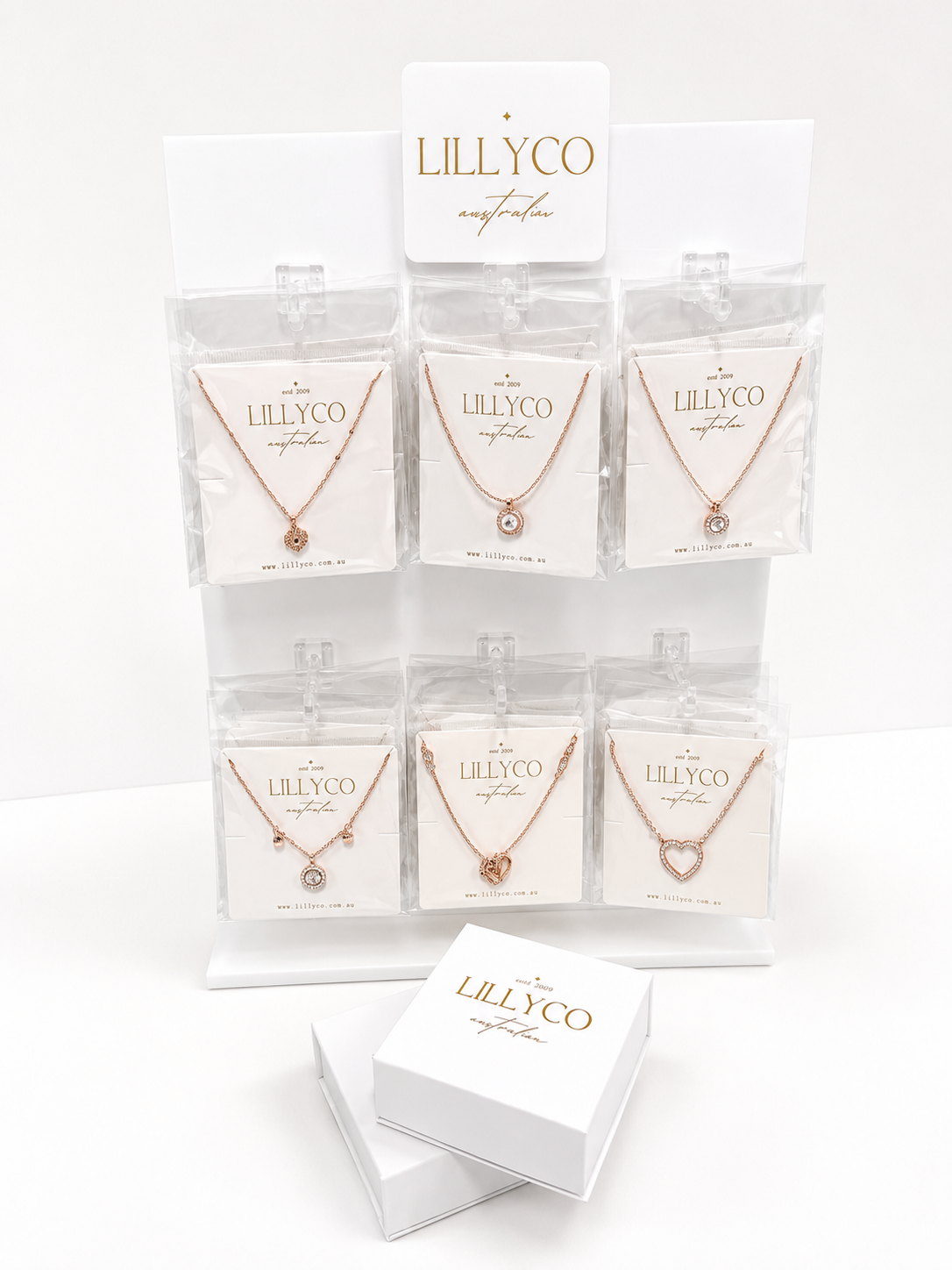 Bundles | x12 Silver & x12 Rose Gold | Fine Range Short Necklaces | Free Stand