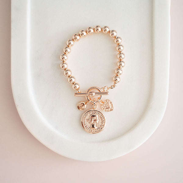 Limited Edition | Rose Gold Beads & Coin Bracelet