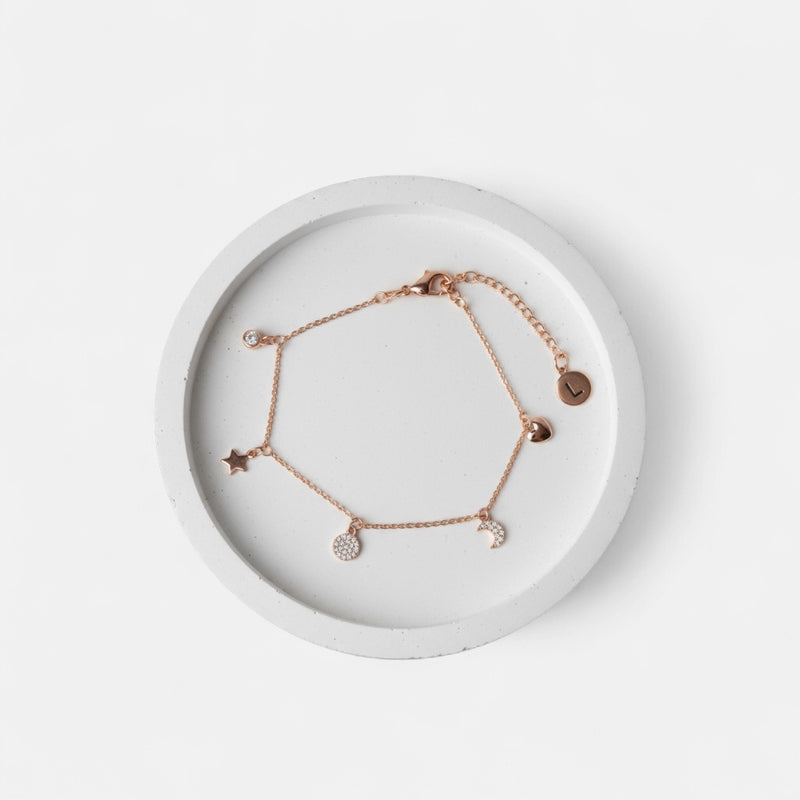 Fine | Rose Gold CZ Charm Bracelet