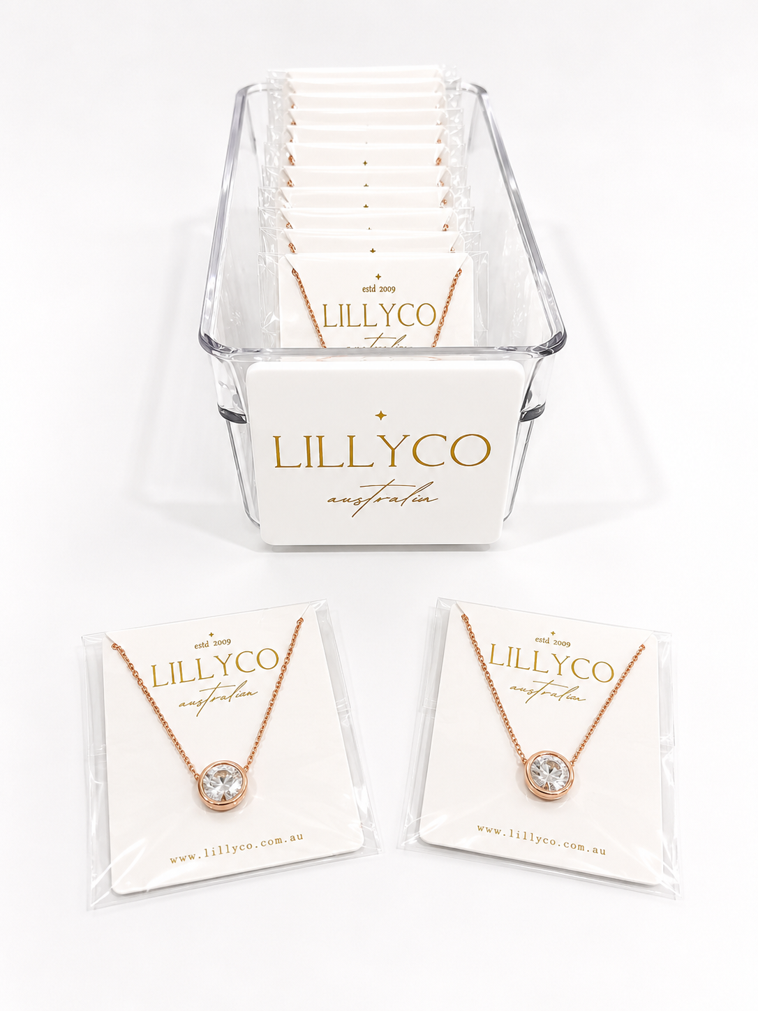 Bundles | x20 Rose Gold | Fine Range Short Necklaces | In Branded Tray