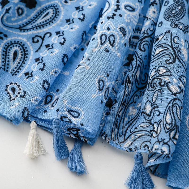 Ladies | Blue & Navy Print Scarf