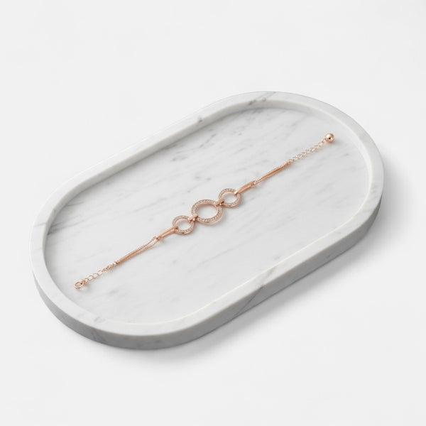 Fine | Rose Gold 3 Ring Crystal Bracelet