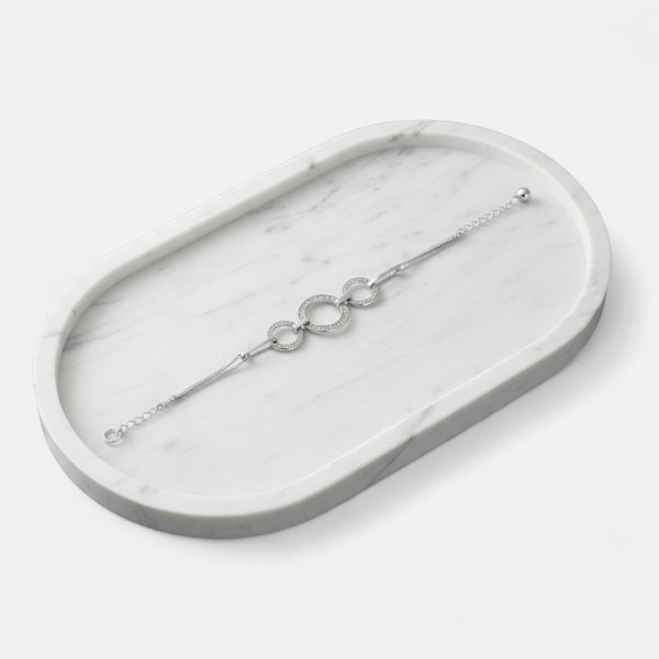 Fine | Silver 3 Ring Crystal Bracelet