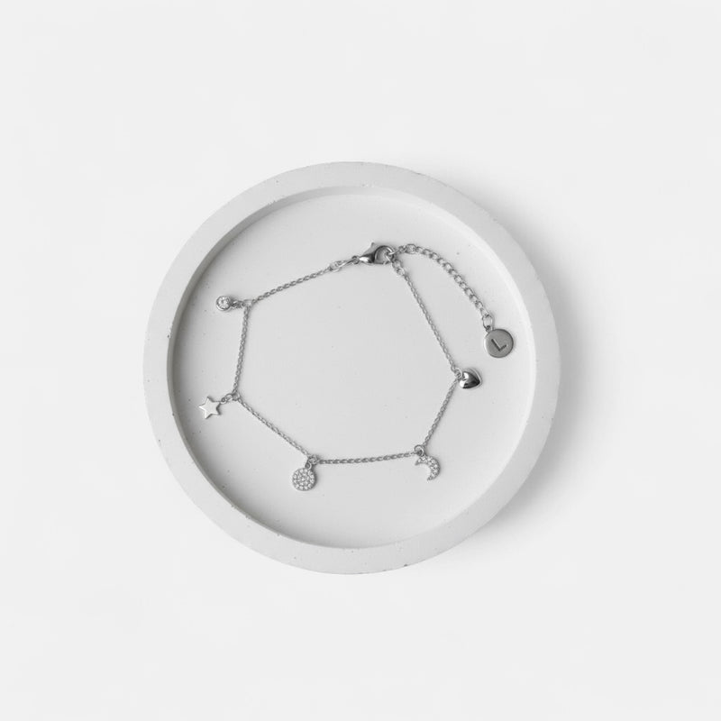 Fine | Silver CZ Charm Bracelet