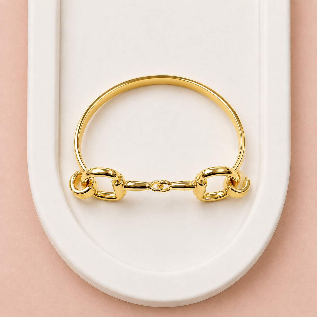 Yellow Gold Horse Bit Bangle