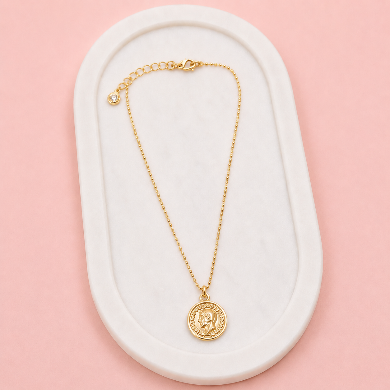 SHORT | Yellow Gold Coin Pendant Necklace