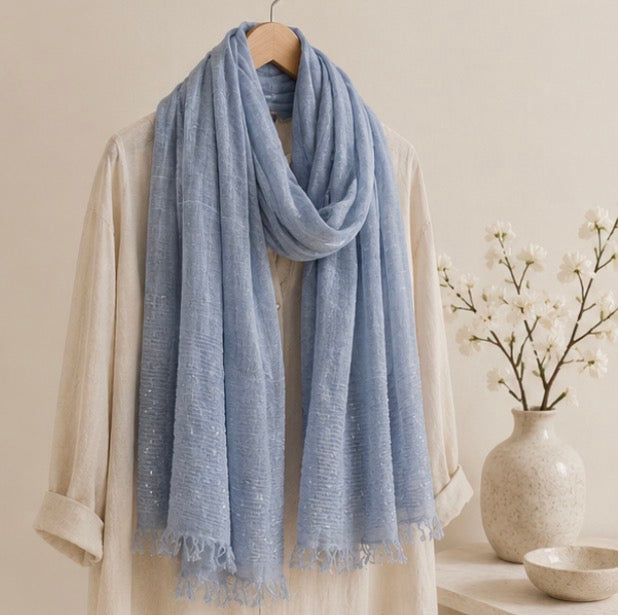 Ladies | Beautiful Blue Sequent Scarf