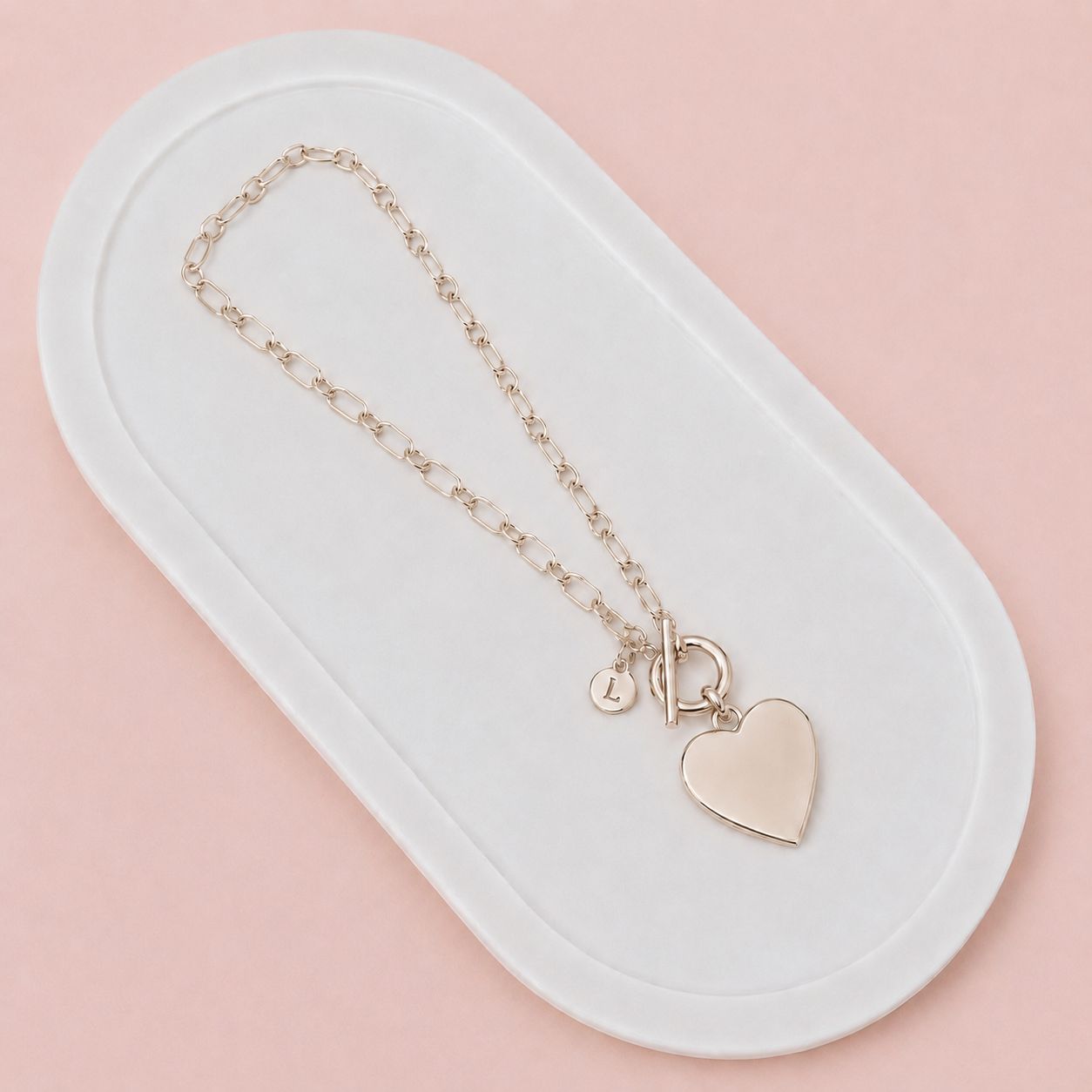SHORT | Light Gold Large Love Heart Necklace