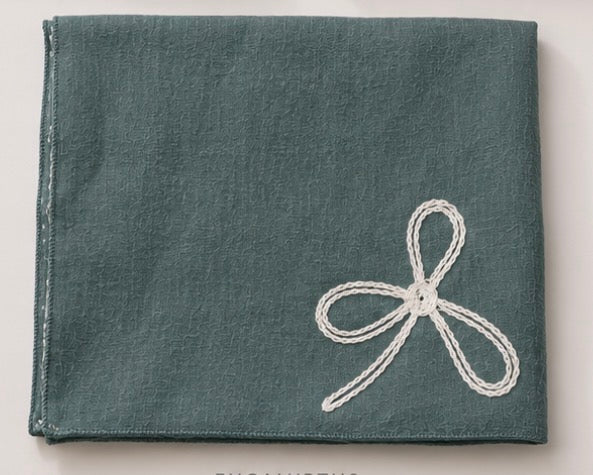 Ladies | Green with White Bow Scarf