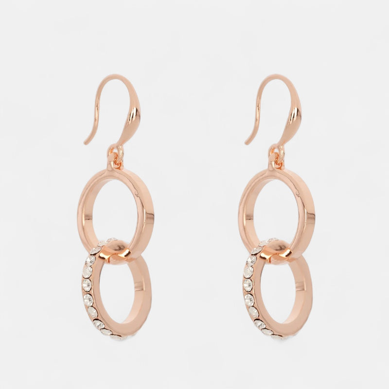 Fine | Rose Gold Link & Bling Earring