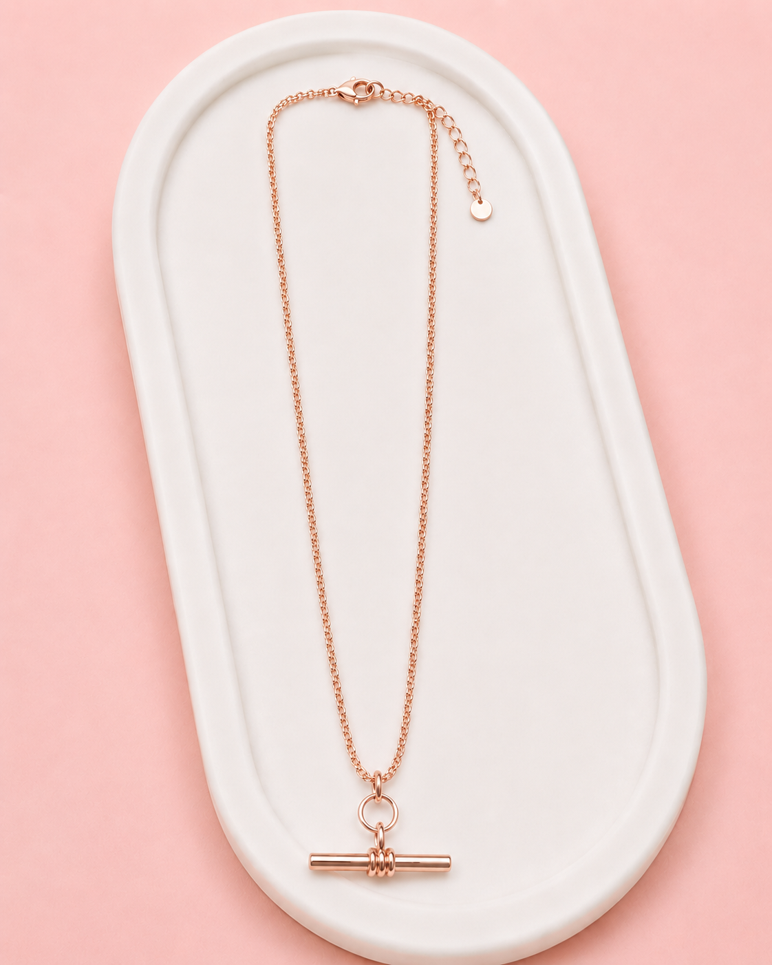 SHORT | Rose Gold Fob Necklace