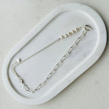 SHORT | Matt Silver Pearl Necklace