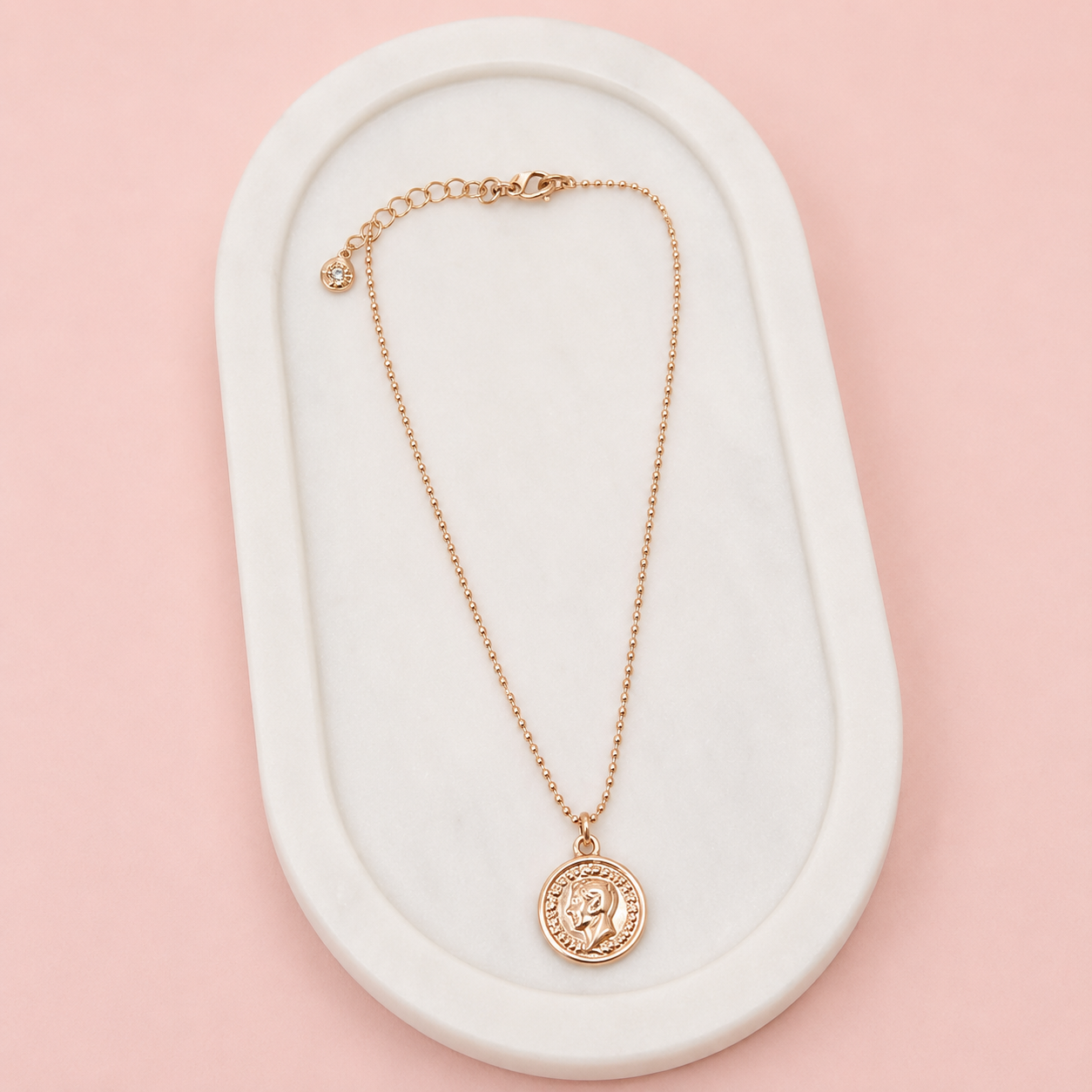 SHORT | Rose Gold Coin Pendant Necklace
