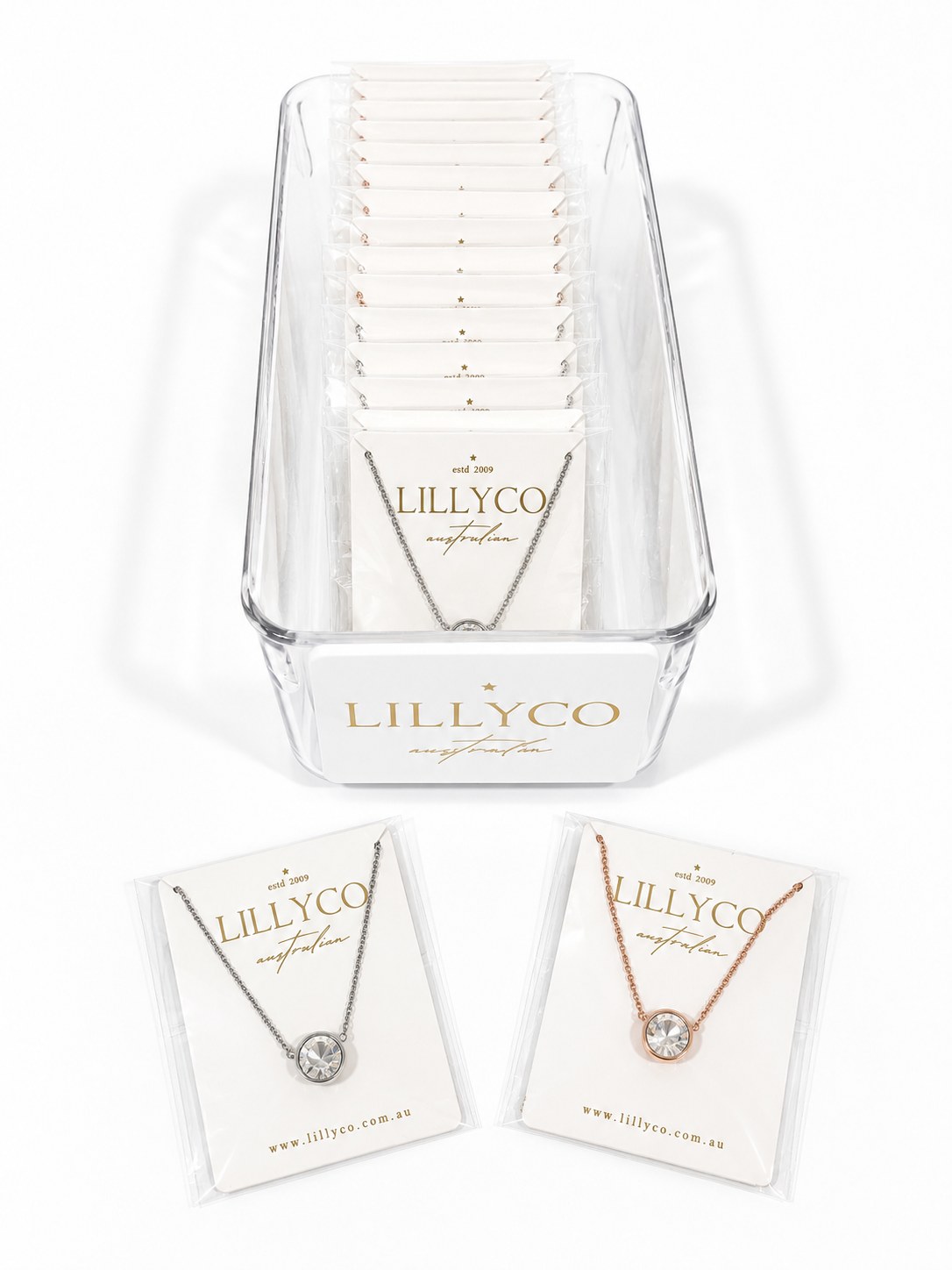 Bundles | x10 Silver & x10 Rose Gold | Fine Range Short Necklaces | In Branded Tray