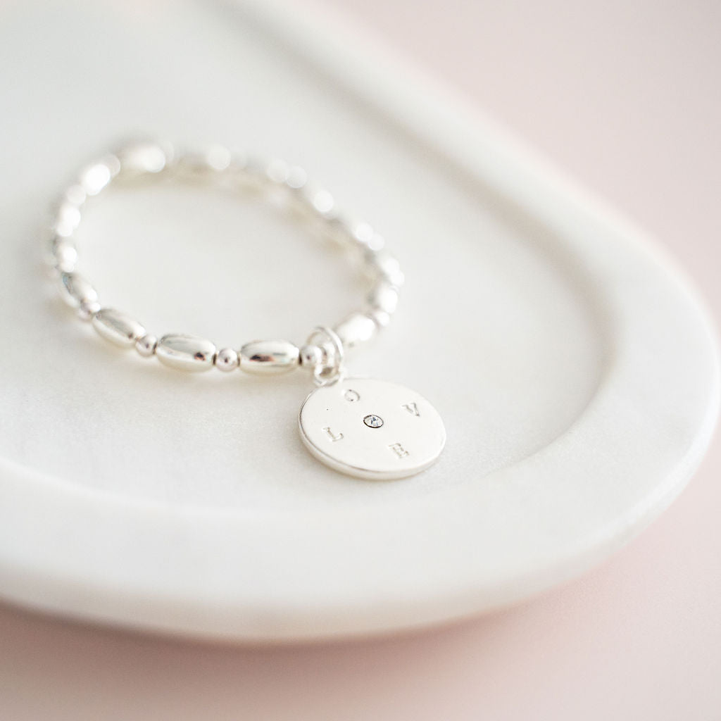 Silver "LOVE" Pendant Bracelet