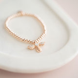 Rose Gold Bead Bee Bracelet