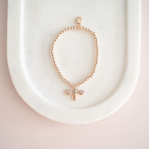 Rose Gold Bead Bee Bracelet