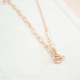 SHORT | Matt Rose Gold Pearl Necklace