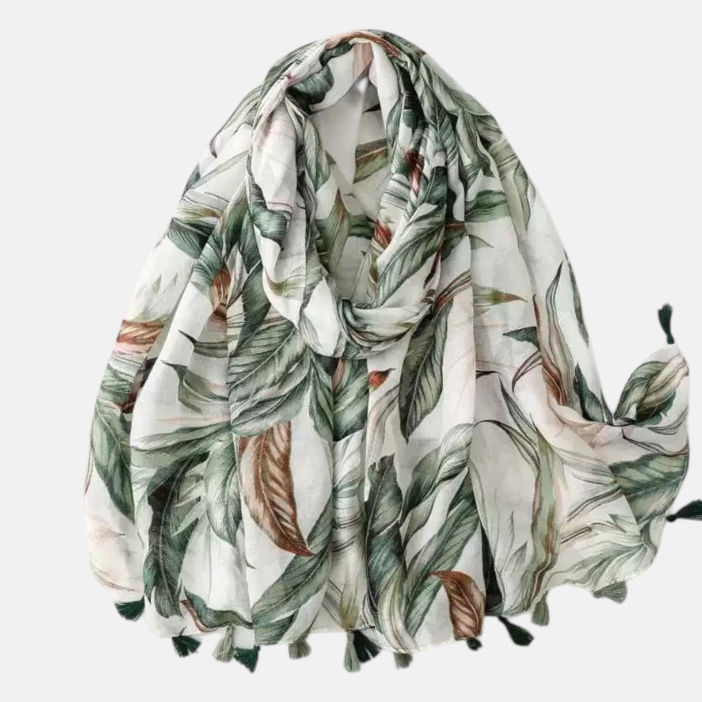 Ladies | Green Leave Scarf