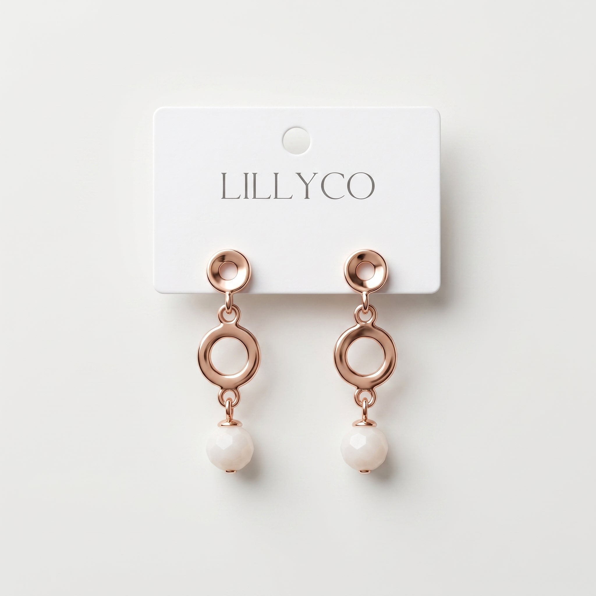 Rose Gold Drop & Pink Earring