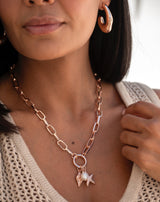 Rose Gold Ocean Charm Necklace