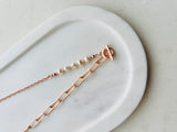 SHORT | Matt Rose Gold Pearl Necklace