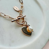 Rose Gold Link With Solid Love Heart Bracelet