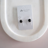 Fine | Silver Black Crystal Earring