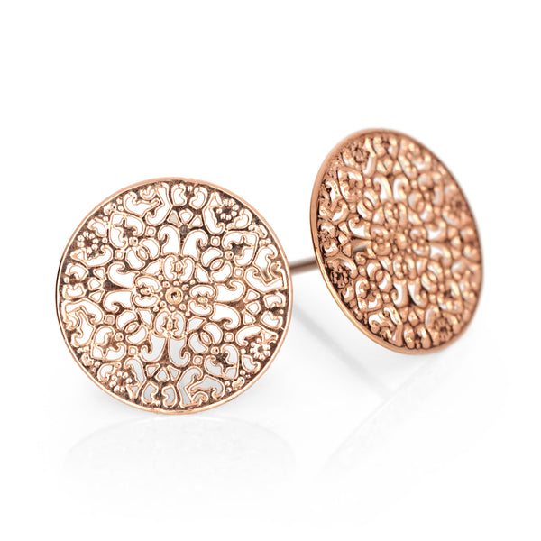 Fine | Boxed Rose Gold Disc Earrings