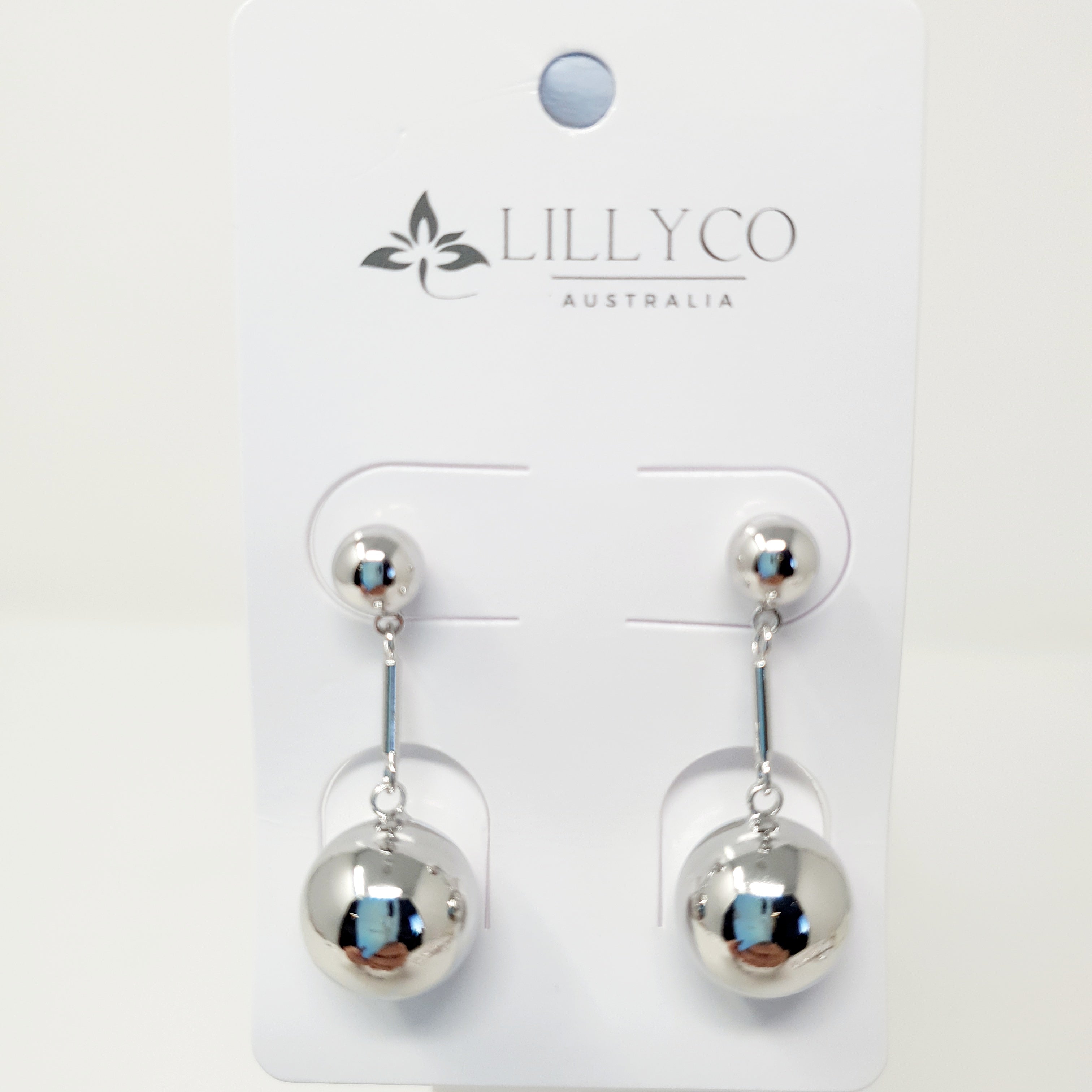 Fine | Silver Drop Ball Earring