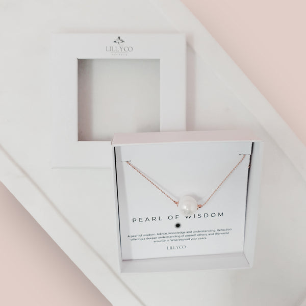 Fine | #3 Pearl of Wisdom Boxed Rose Gold Necklace