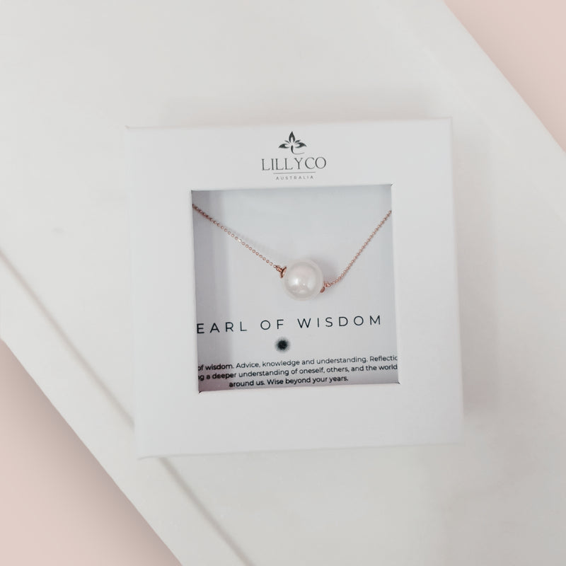 Fine | #3 Pearl of Wisdom Boxed Rose Gold Necklace