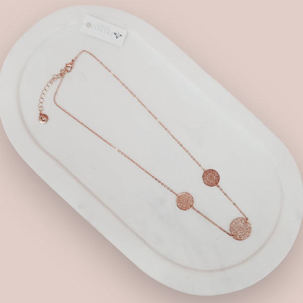 Fine | Boxed Rose Gold 3 Disc Necklace