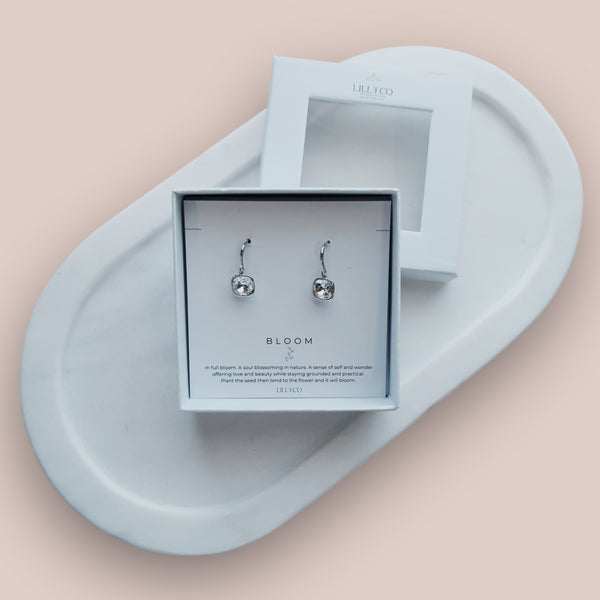 Fine | Boxed Silver Crystal & Pearl Earrings