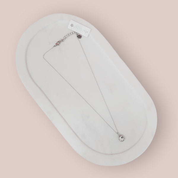 Fine | Forever Loved Boxed Square Crystal Necklace | Silver | LAST ONE