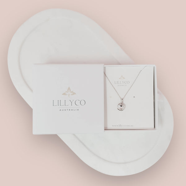 Fine | Forever Loved Boxed Square Crystal Necklace | Silver | LAST ONE